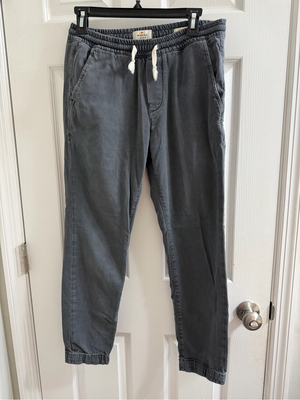 Marine Layer Women’s Gray Twill Jogger Pants Slim Fit Size S